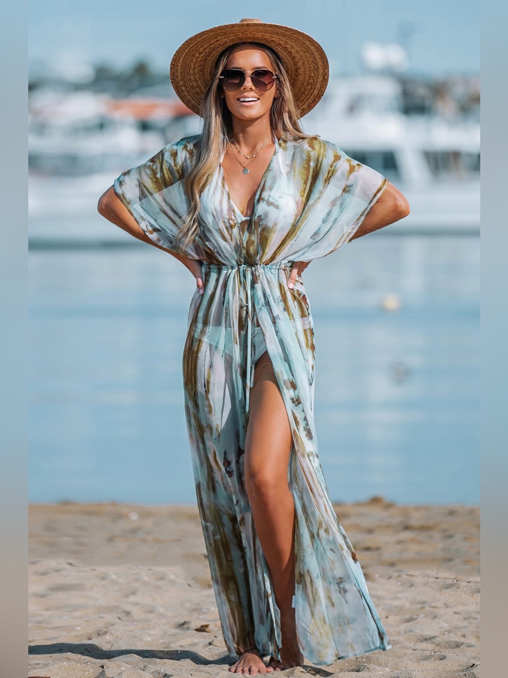 Cupshe Ombre Wash Drawstring Cover-Up
Dress - New